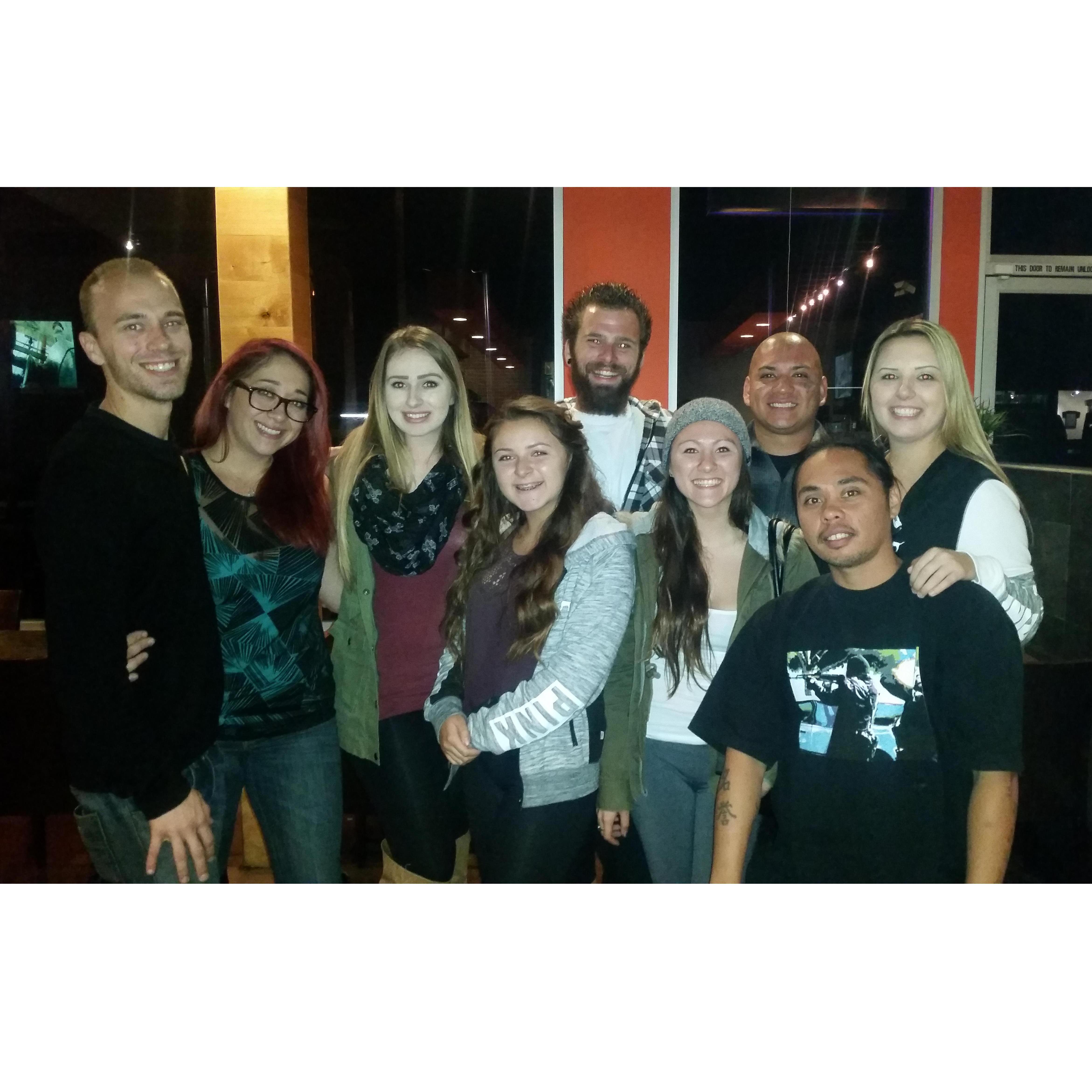 Engagement dinner from 2015.
Some of the wedding party & siblings.