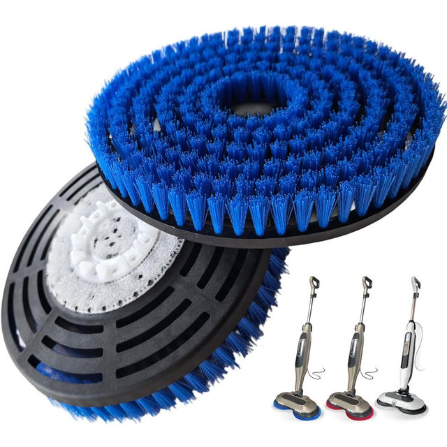 HXZIYI Steam Mop Pads Replacement Brush Head for Shark Steam and Scrub Mop S7000/S7001/S8201/s7201 Series Brush Heads with Nylon Bristles, Deep Clean Hardwood & Tile Floors, Scratch-Free Polish(Blue)