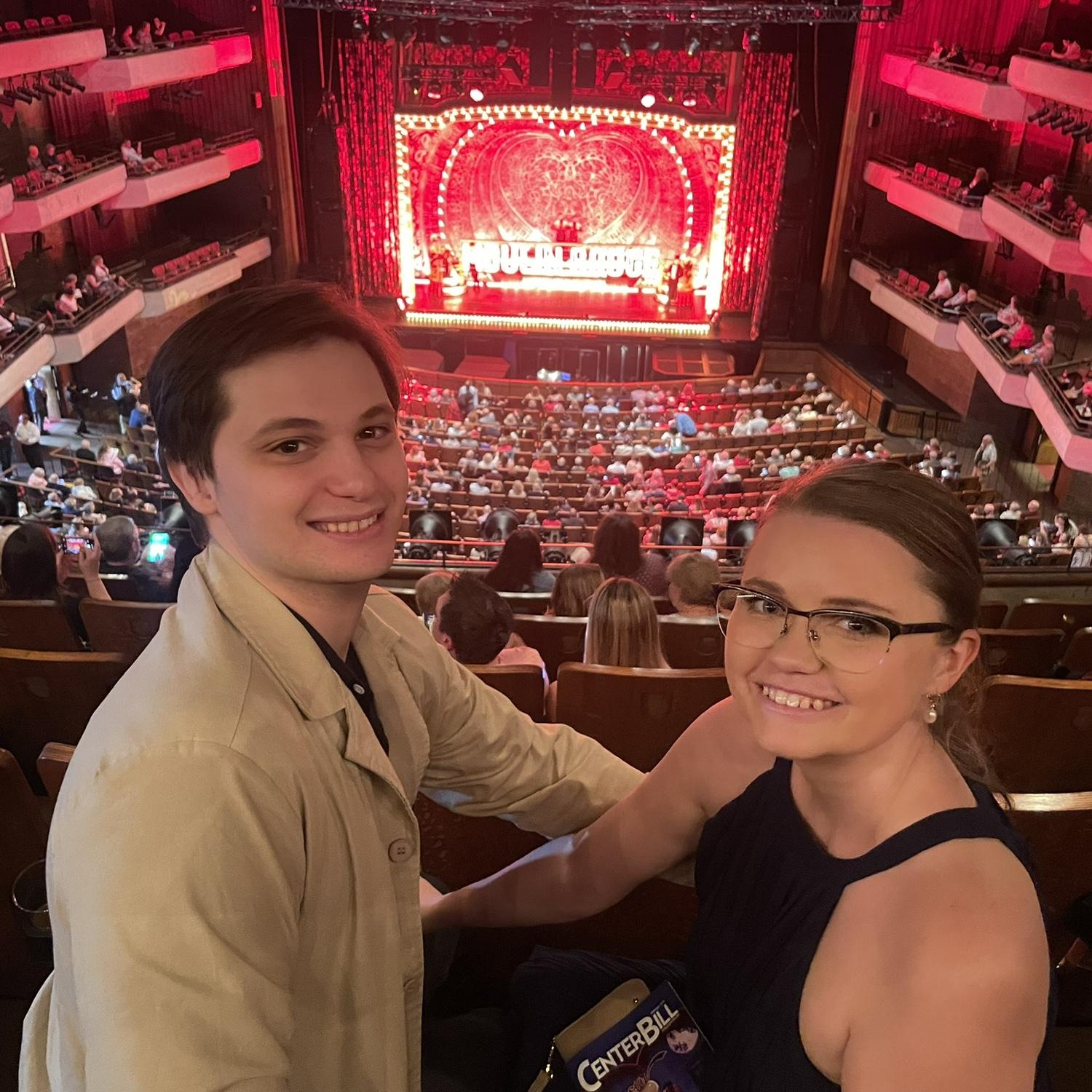 We love the theatre! We saw Moulin Rouge the day we got engaged.