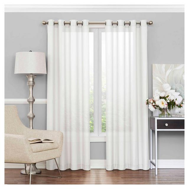 84"x52" Liberty Window Sheer Curtain White - Eclipse