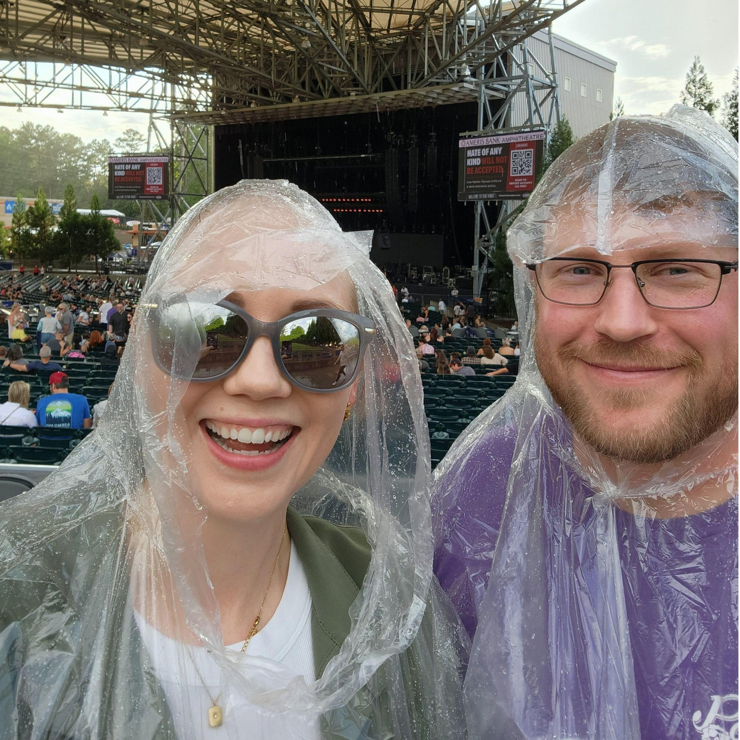 Rainy outdoor concert