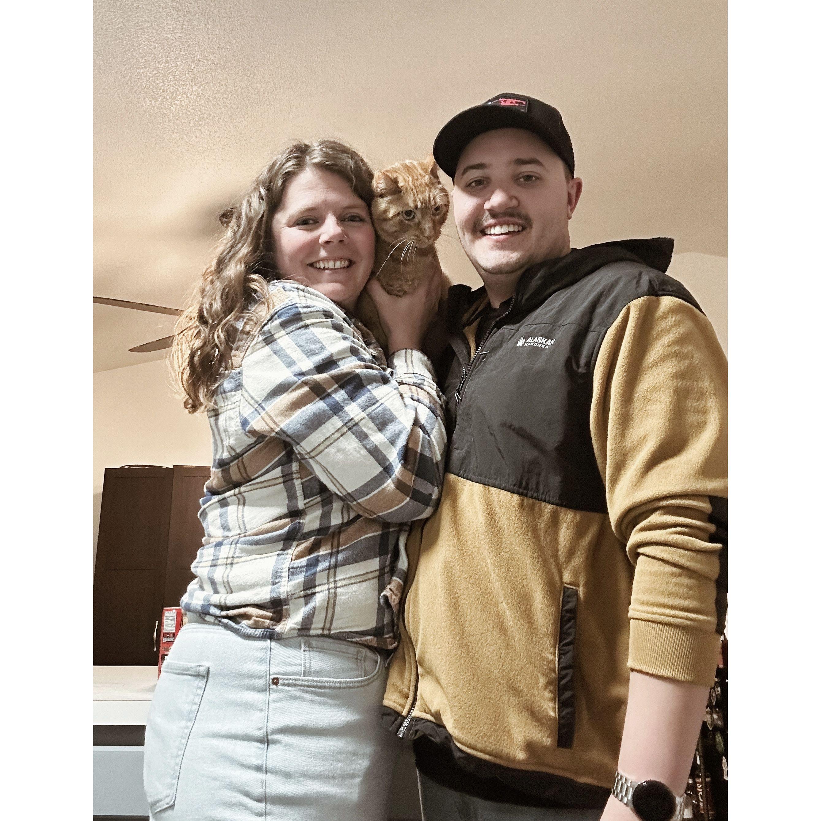 November 2022- Moved in together and adopted our first cat, Marvin!