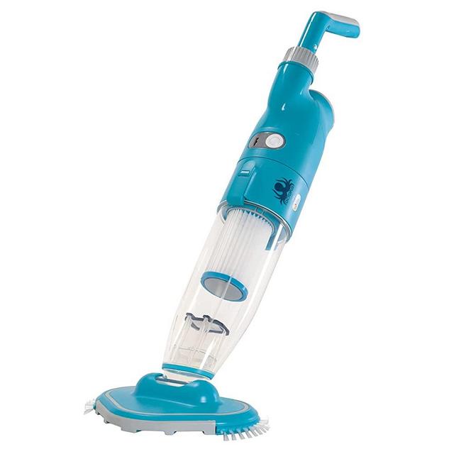 U.S. Pool Supply Octopus Handheld Pool Vacuum Cleaner - Cordless, Rechargeable, Powerful 2-Speed Suction, Dual Filtering, Scrub Brush Head, Cleans Removes Debris, Above-Ground, In-Ground Pools, Spa