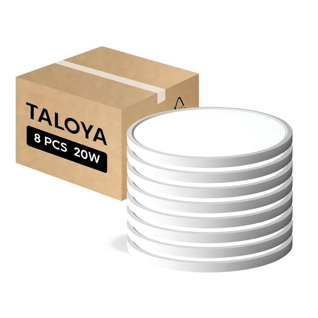 TALOYA Flush Mount Ceiling Light,8 Pack,12 Inch,20W,5000K Daylight Super Slim LED Ceiling Light for Bedroom, Living Room, Kitchen, Laundry and Hallway