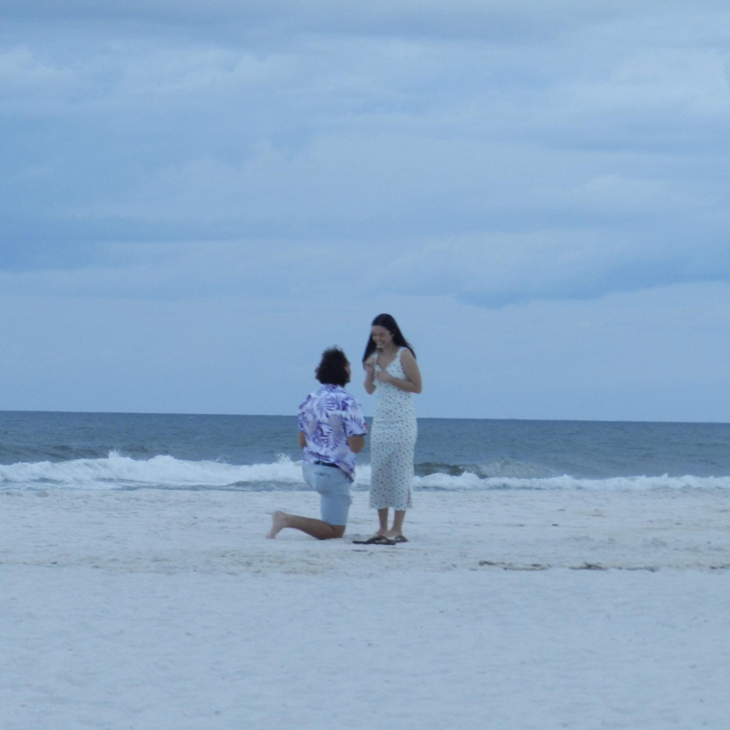 Gavin proposed on the beach in Navarre, FL, just steps away from where we first became friends!