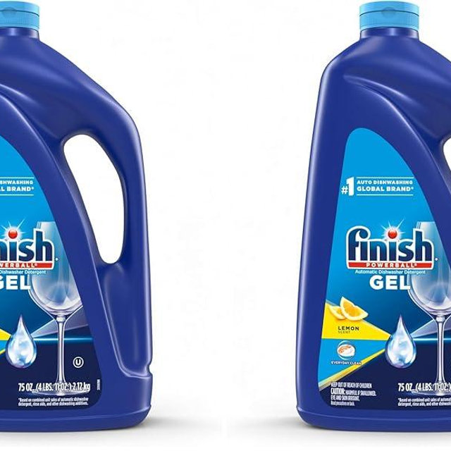 Finish Dishwasher Detergent Gel Liquid, Lemon Scent | 75oz | Pack of 2