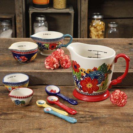 The Pioneer Woman Dazzling Dahlias 9-Piece Measuring Set