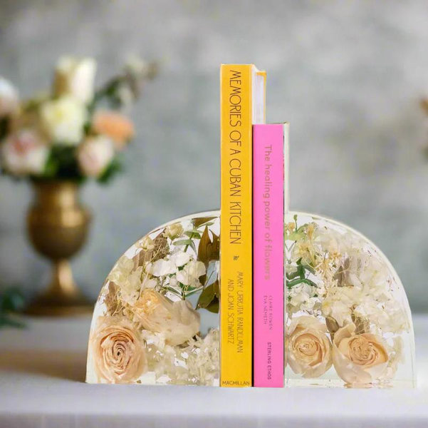 5" Preserved Flower Bookend