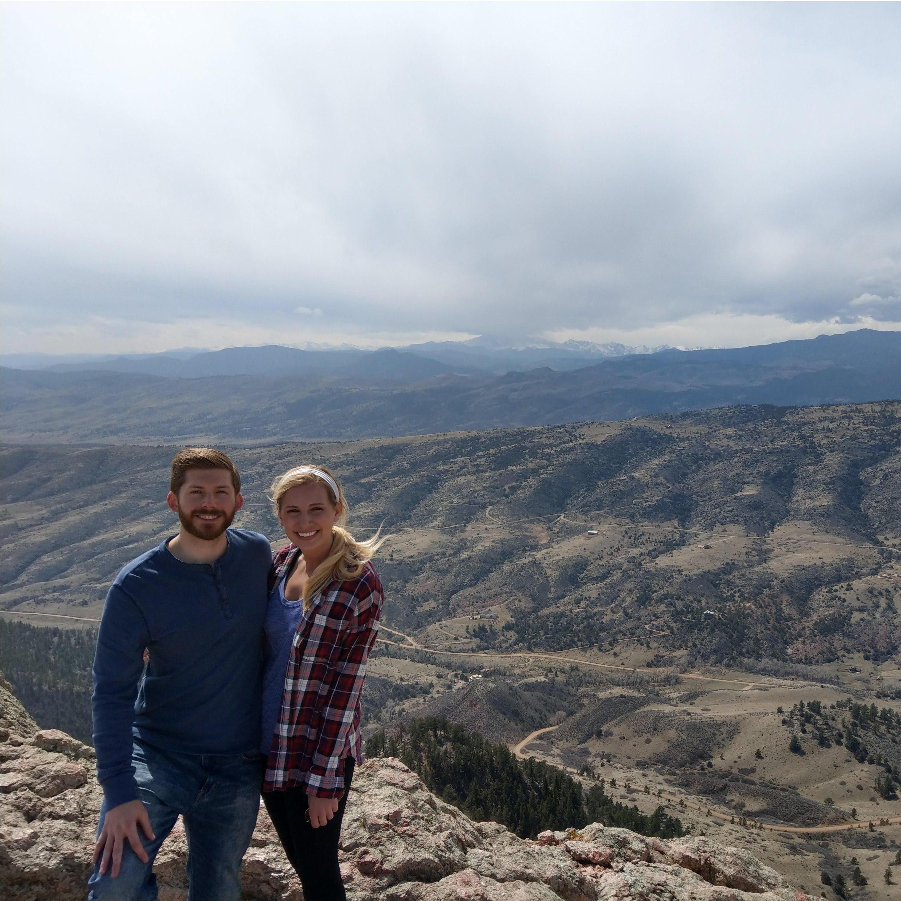 The summit photo after our first long hike to Horsetooth Rock in Fort Collins, Colorado. March 2018