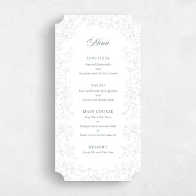 Green Ticket Wedding Menu - Venado