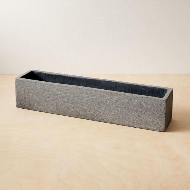 Cityscape Tabletop Planters, Rectangle, Gray, Ficonstone, 24"