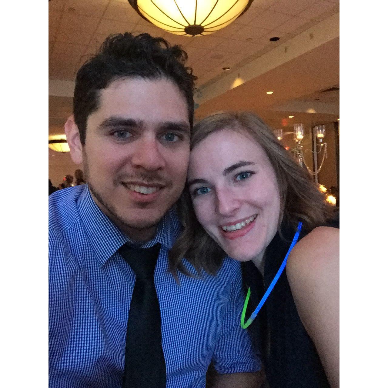Mauricio's first time at a wedding (now averages 1-2 per year because of Valerie...). Nick and Katie's wedding, 2019