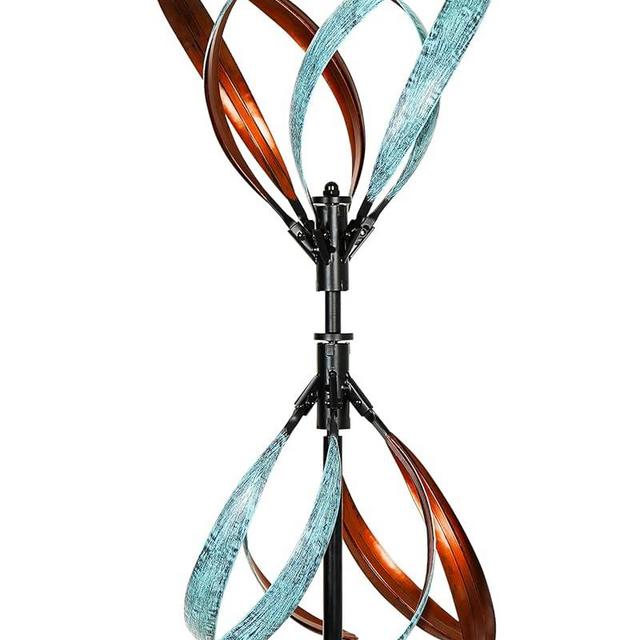 Cyan Oasis Wind Spinners Outdoor – Metal Large Wind Spinner with Stake for Yard and Garden, Garden Wind Sculptures & Spinners, Ideal Gift for Family (13'' W x 70.5'' H)