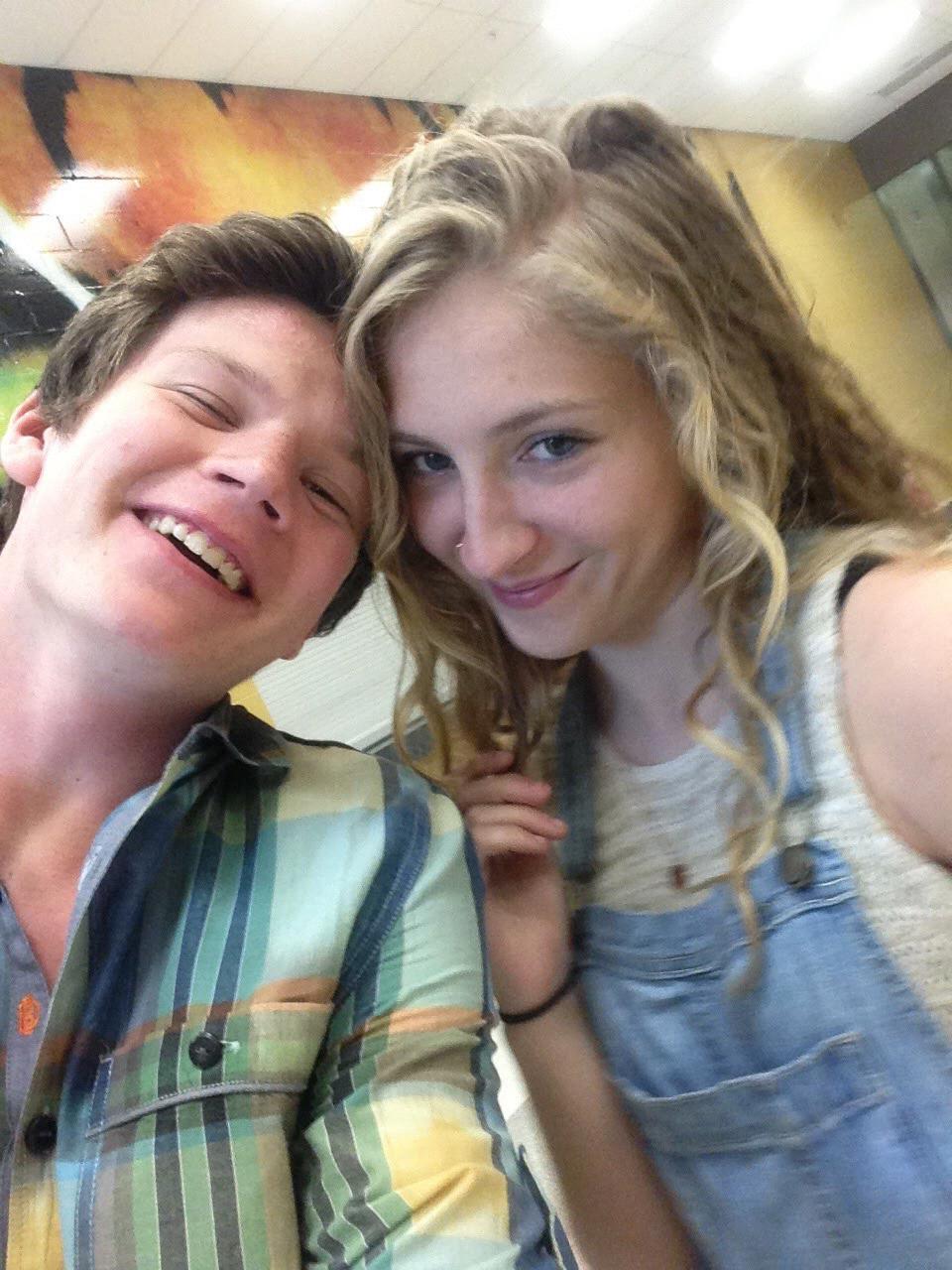 Silly selfies in the hall of BHS, between classes, 2015