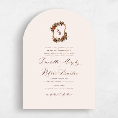 Orange Arch Wedding Invitation - Chai Classic