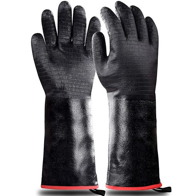 WECERAT BBQ Gloves Heat Resistant Smoker 17 Inch,932℉, Grill, Cooking to Handling Heat Food Right on Your Fryer,Grill,Oven.Waterproof, Fireproof, Oil Resistant Neoprene Coating (17 inch)