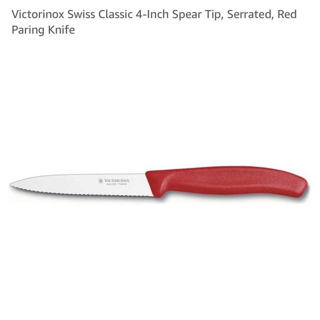 Victorinox Swiss Classic 4-Inch Spear Tip, Serrated, Red Paring Knife