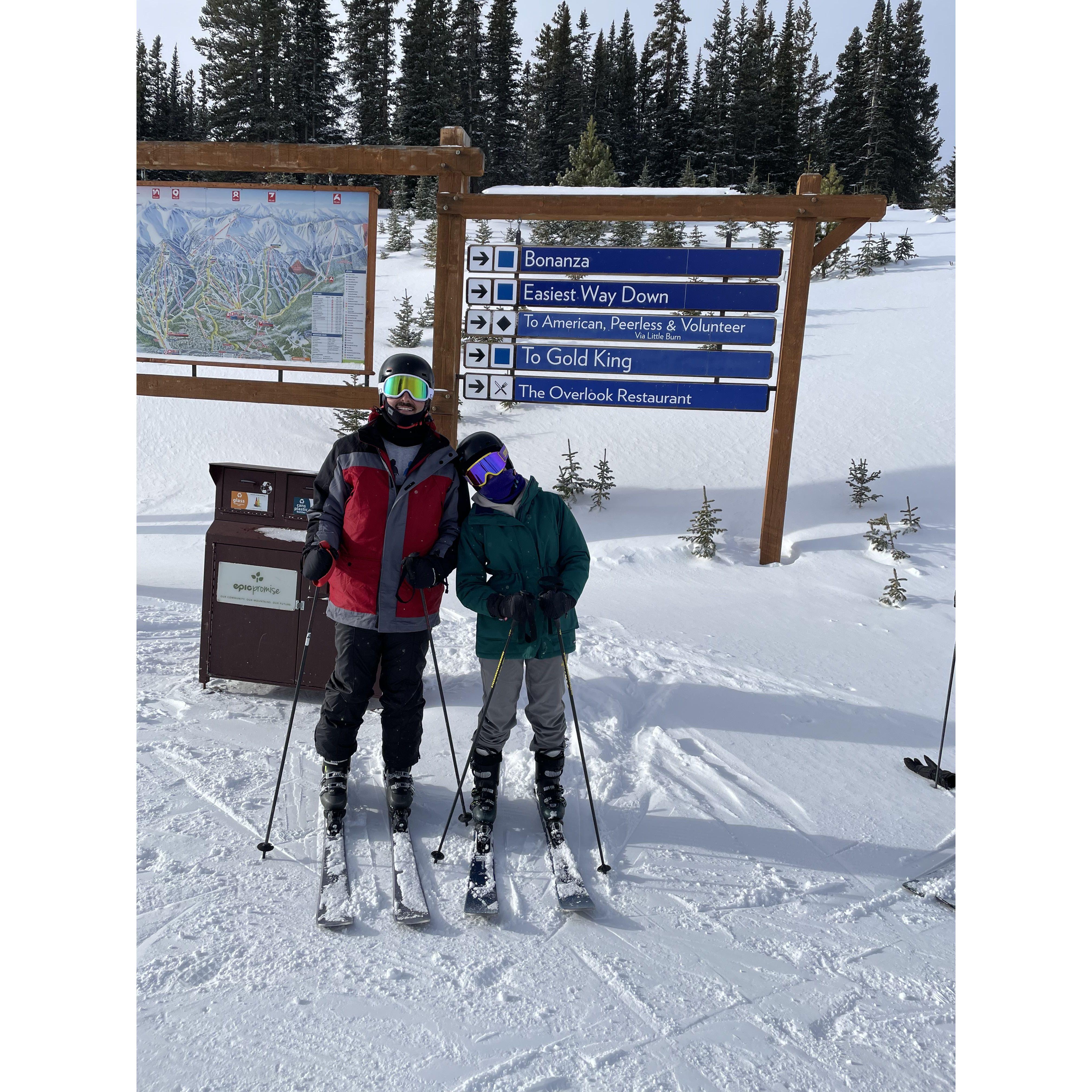 Us skiing in Breckenridge CO