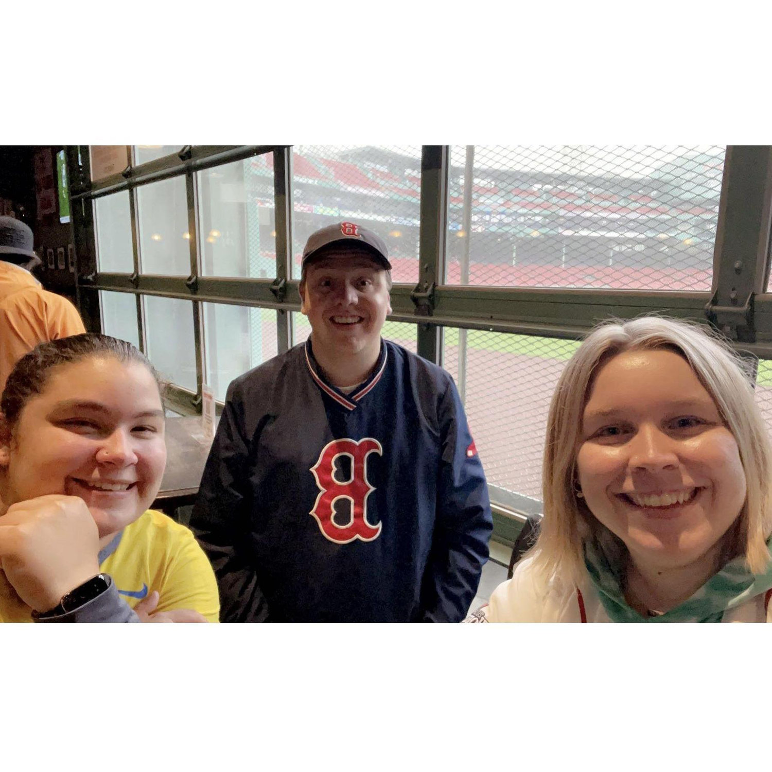 Kayla, Jason, & Carol at the Bleacher Bar before a Red Sox game