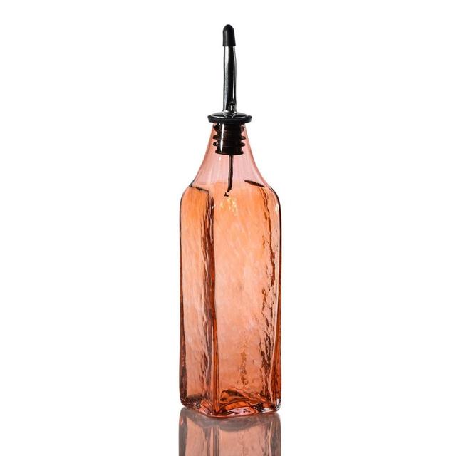 Hand Blown Glass Olive Oil Dispenser, Soap Dispenser, Olive Oil Bottle, Vinegar Bottle - Grapefruit