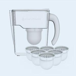 Clearly Filtered Water Pitcher + Filter 6-Pack Combo - Best Value!