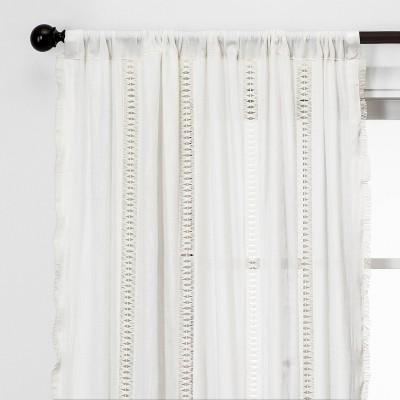 Lace Trim Light Filtering Curtain Panels - Opalhouse™