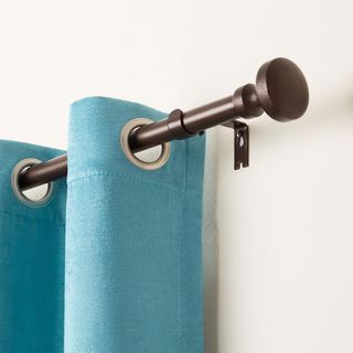 Modern Rounded Cap Curtain Rod & Finial Set