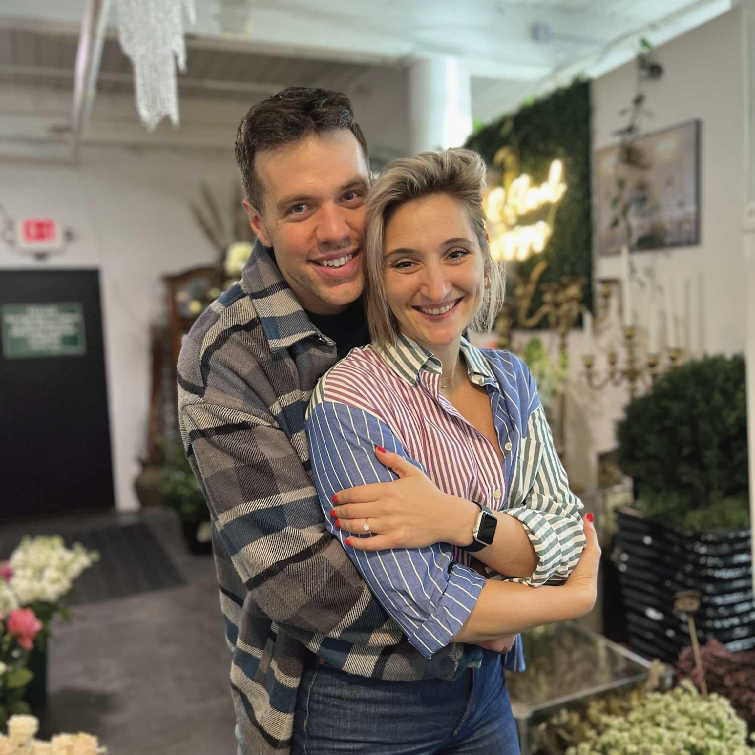 Picking out wedding flowers