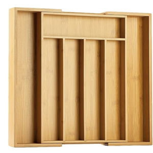 Bellsal Silverware Organizer Kitchen Drawer Organizer Expandable Bamboo Utensil Holder Cutlery Tray for Kitchen Utensil and Flatware Bedroom Office