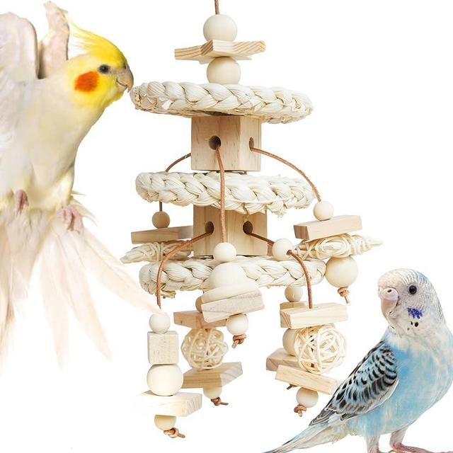 Wepets Natural Bird Toys Cockatiels Toys Chewing, Shredding, and Foraging - Suitable for Parrotlets, Cockatiels, Conures, Parakeets, Budgies, Love Birds and More
