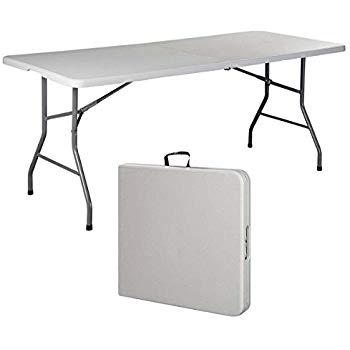 Office Star Resin Multipurpose Rectangle Table, 6-Feet, Center Folding