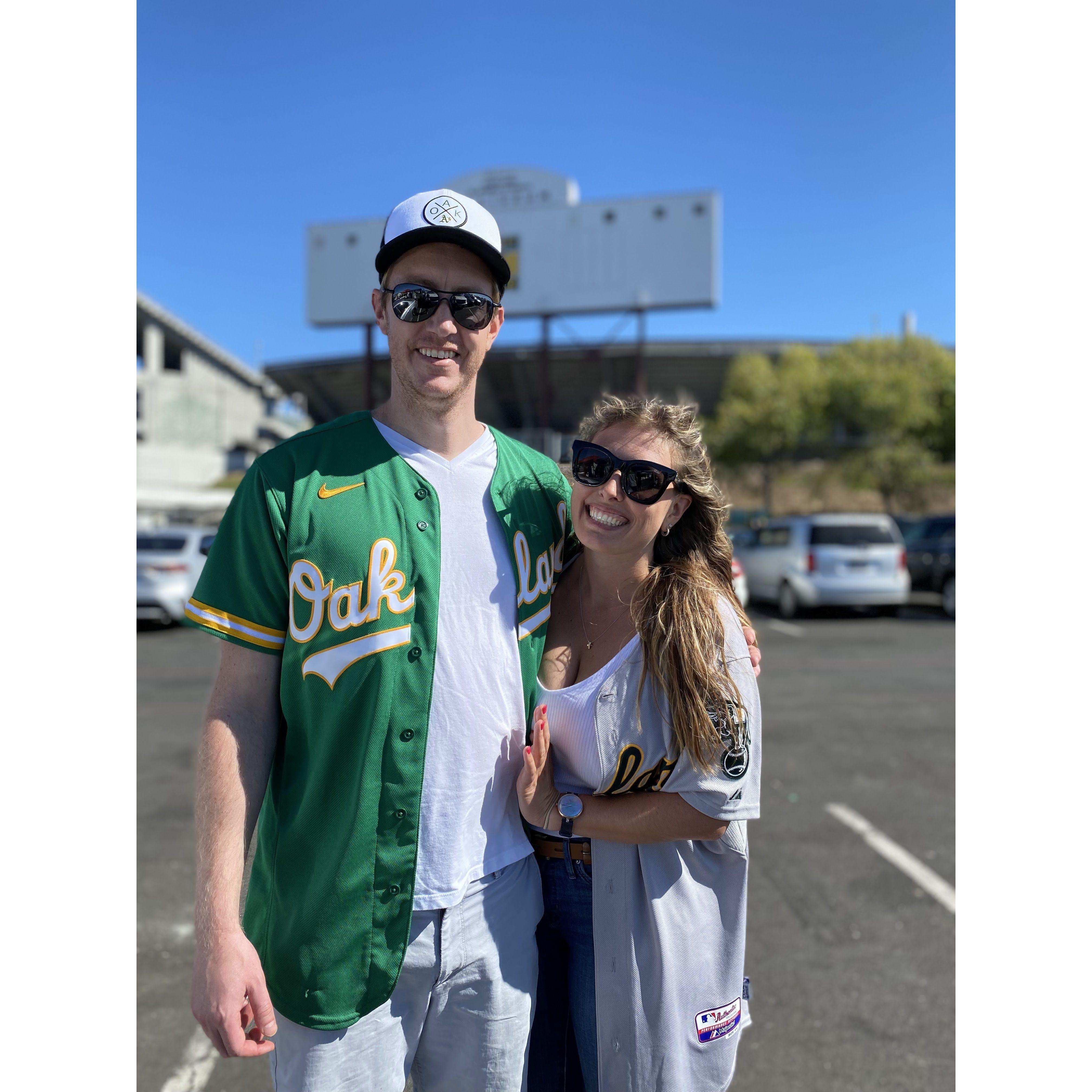 First A's game with the Tadevich family!