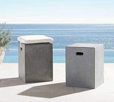 Concrete 13.5" Accent Stool