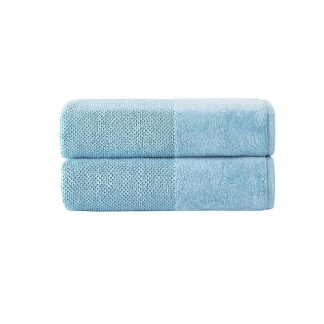 2pc Signature Turkish Cotton Bath Sheet Set Blue - Enchante Home