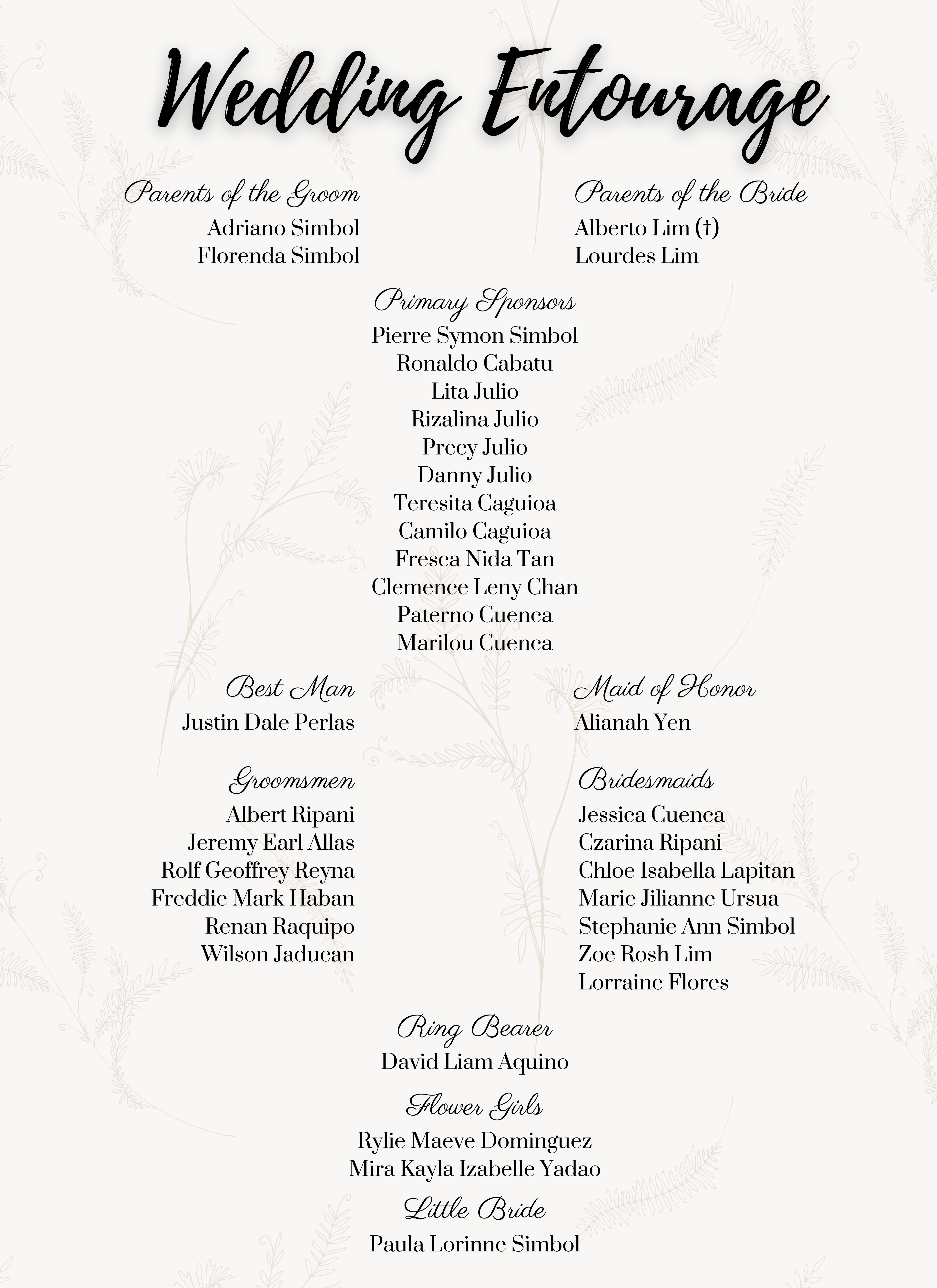 The Wedding Website of Lorishel Grace Lim and Peter Paul Simbol