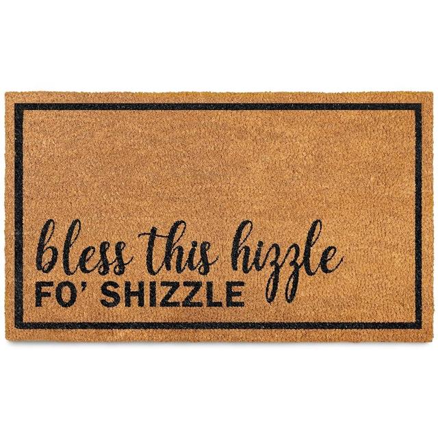 MAINEVENT Bless This Hizzle Fo Shizzle Door Mat 30x17 Inch, Funny Doormat Outside Coir Decor w/Non-Slip PVC Backing