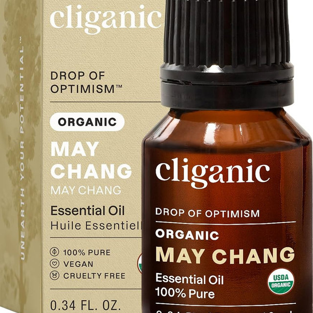 Cliganic May Chang Essential Oil, 100% Pure Natural for Aromatherapy | Non-GMO Verified