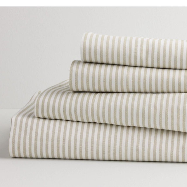 Sonoma Goods For Life® Ultrasoft Washed Cotton Sheet Set with Pillowcases - Tan Stripe, KING SET