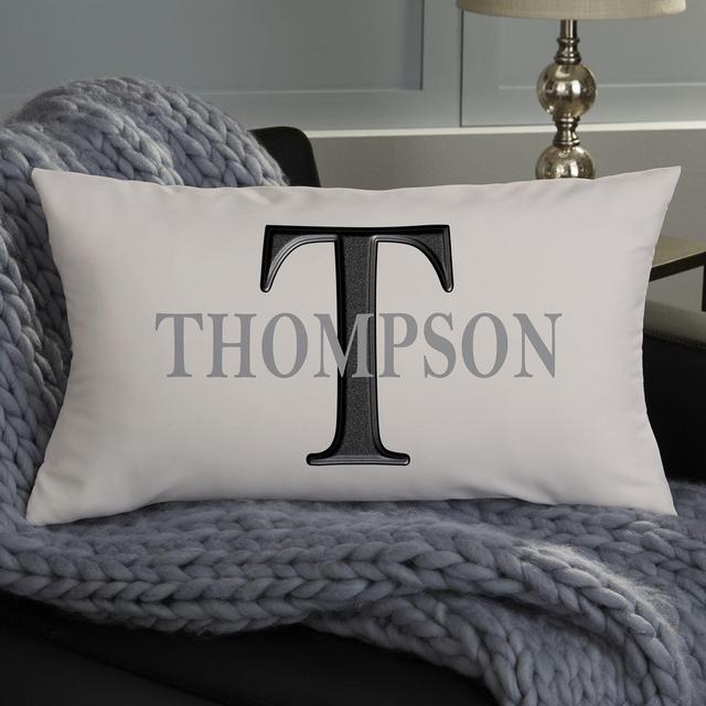 Monogram Personalized Lumbar Throw Pillow