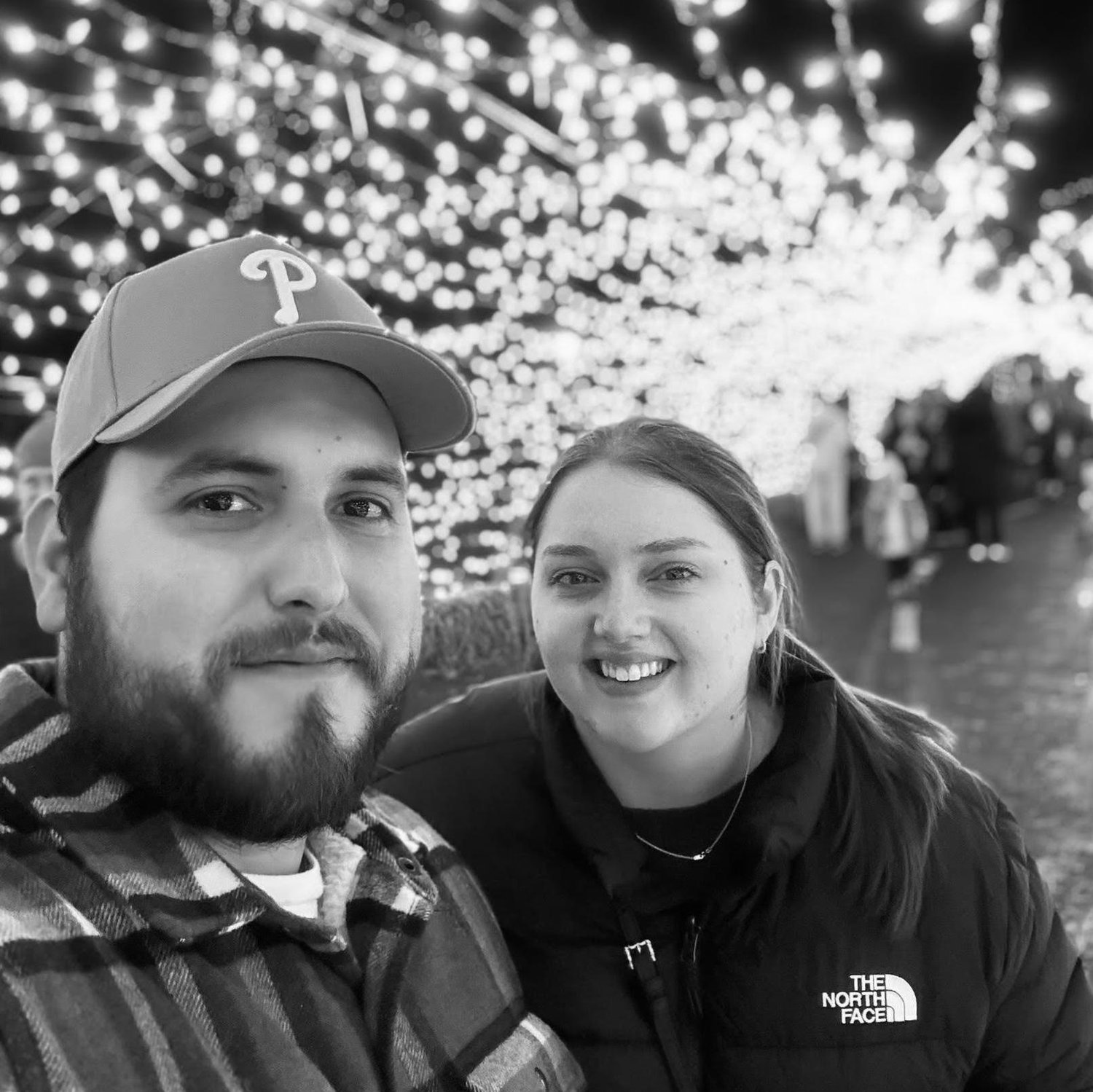 Christmas light show at our church