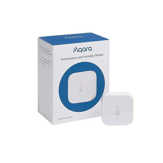 Aqara Temperature and Humidity Sensor, REQUIRES AQARA HUB, Zigbee, for Remote Monitoring and Home Automation, Wireless Thermometer Hygrometer, Compatible with Apple HomeKit, Alexa, Works with IFTTT
