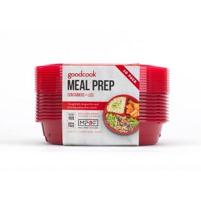 Good Cook Meal Prep Red Containers + Lids - 10ct