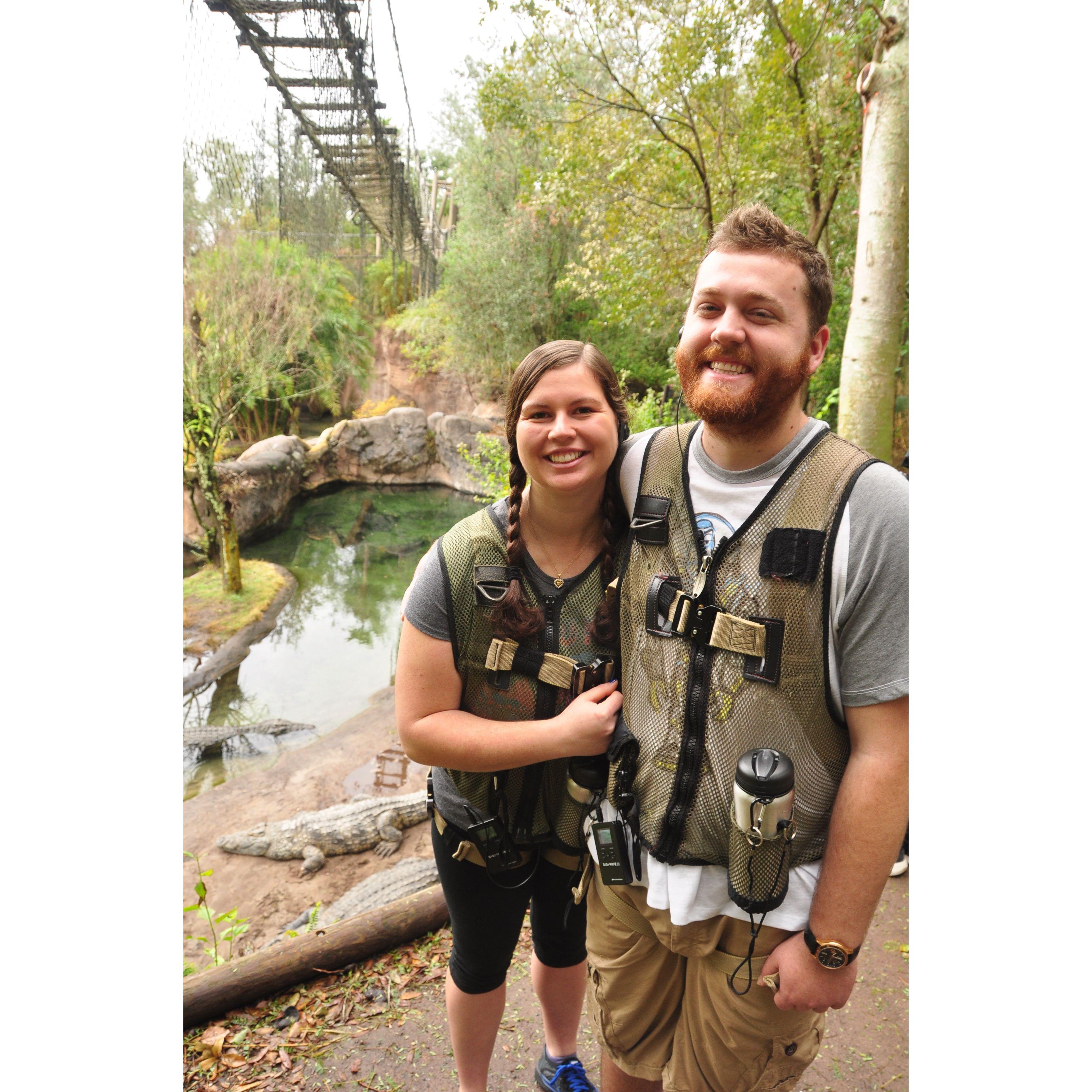 Falling in love with what the Animal Kingdom Park had to offer and celebrating 4 years together.