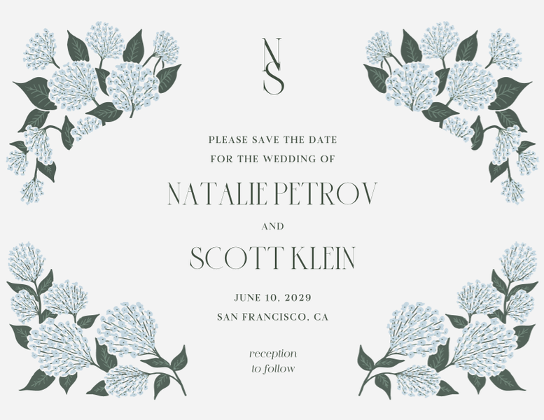 Bellis Landscape | Baby Blue | Zola Save The Dates