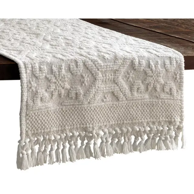 Bee & Willow™ 90-Inch Hobnail Table Runner in Coconut Milk
