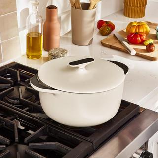 Enameled Cast Iron Dutch Oven with Flat Lid