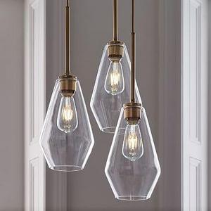 Sculptural Glass Geo 3-Light Chandelier - Medium