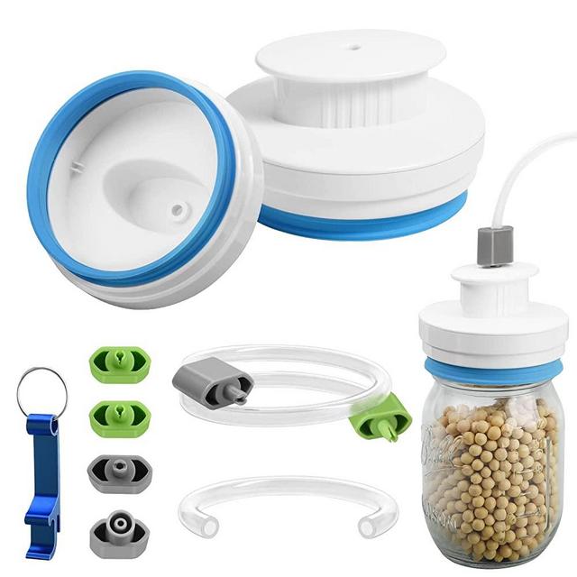 Mason Jar Sealer kit for FoodSaver Vacuum Sealer, Regular and Wide Mouth Mason Jar Vacuum Sealer Kit with Accessory Hose, Jar Sealer Attachment Compatible with All FoodSaver Vacuum Sealers