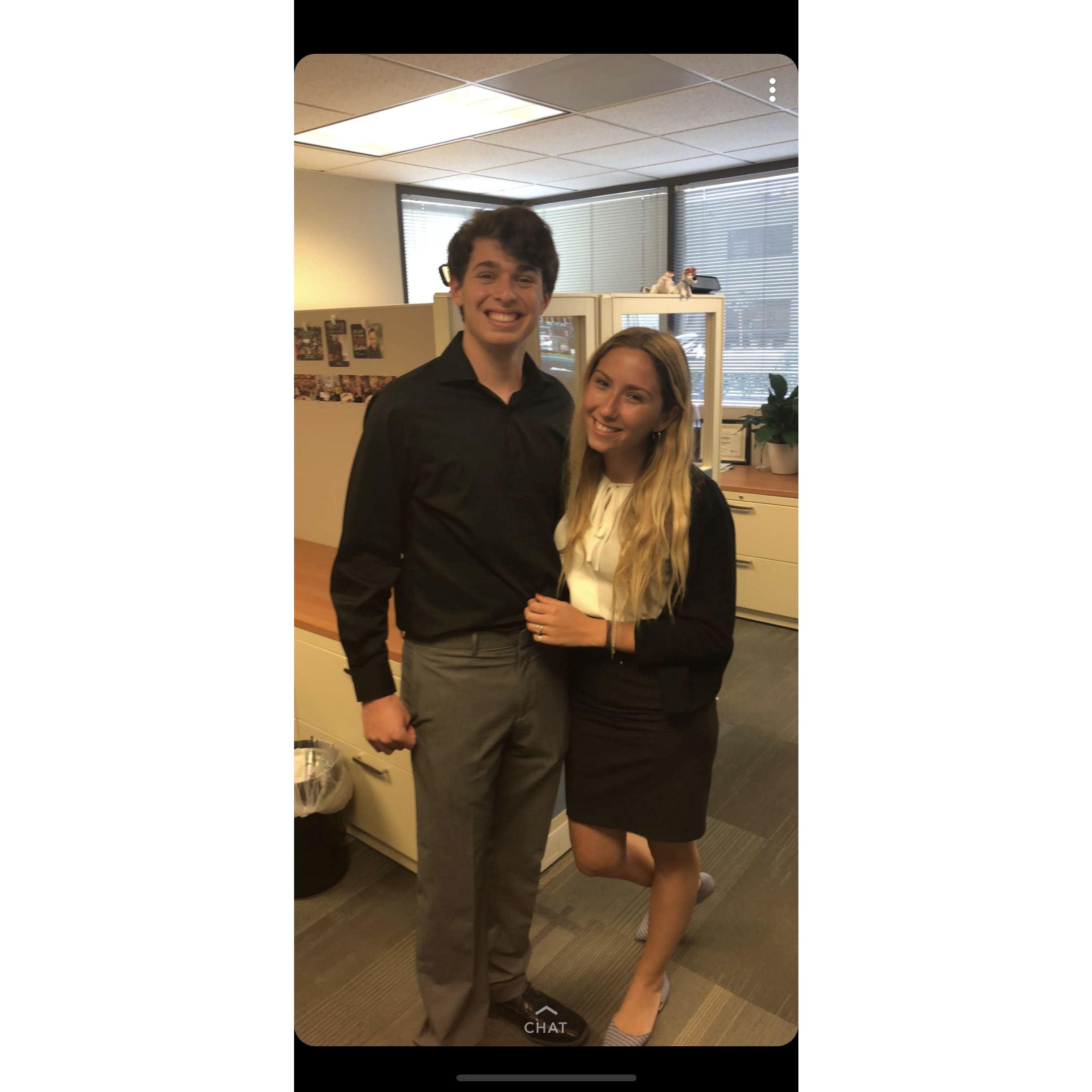 The internship where we both got to work at the bank and act like the Jim and Pam of the intern class in 2018.