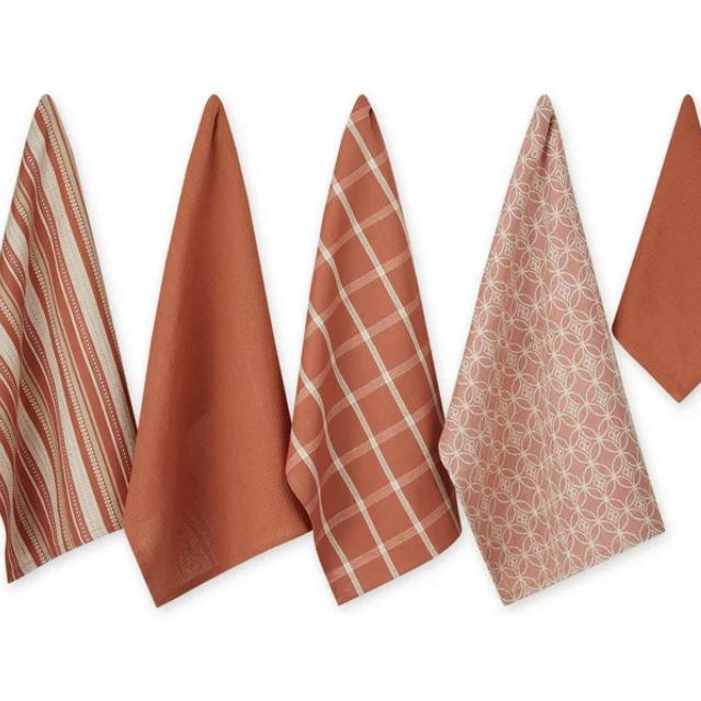 Assorted Spice Dishtowel & Dishcloth (Set of 5)